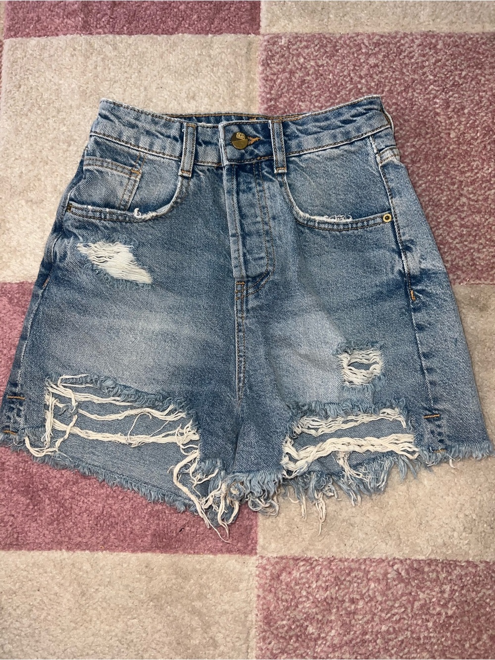 Zara Distressed high-waisted Denim Women's Shorts